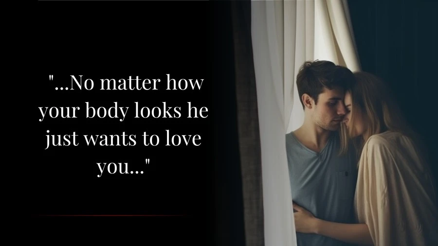 Boyfriend comforting his girlfriend in a photo booth