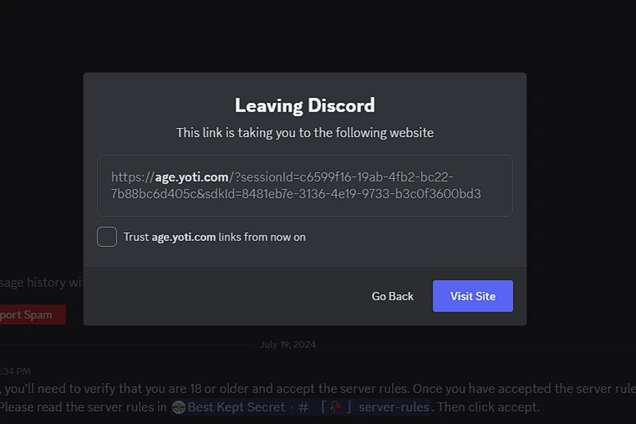 Discord pop up