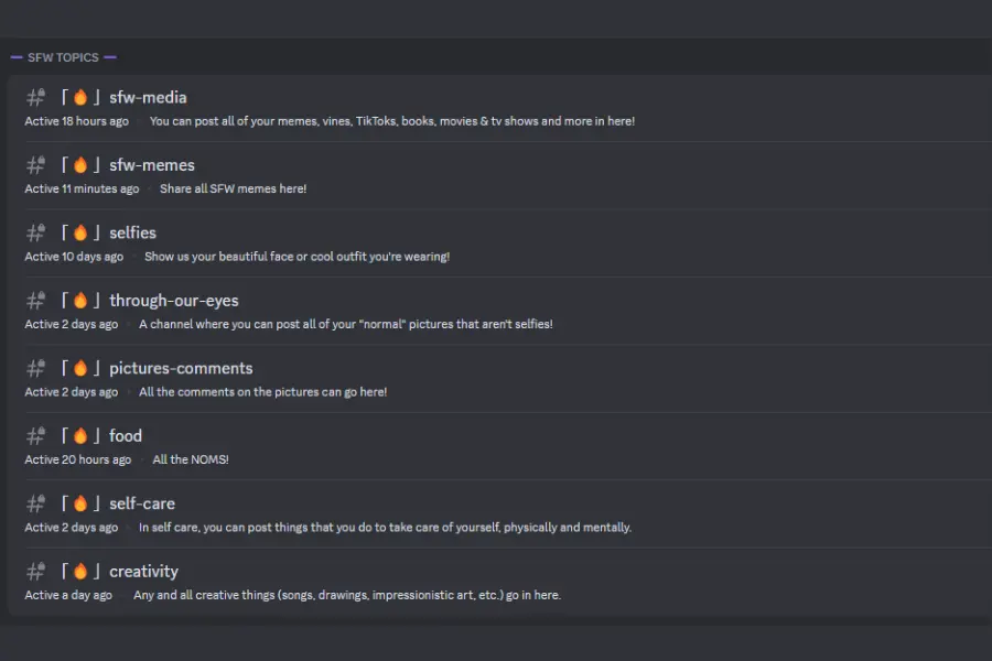 BKS SFW topics discord channel